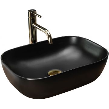 Lavoar pe blat, ceramic, Rea Belinda, 46x33.5 cm, negru mat