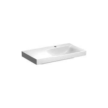 Lavoar pe mobilier Geberit Xeno2 cu blat stanga cu orificiu baterie 90 cm alb