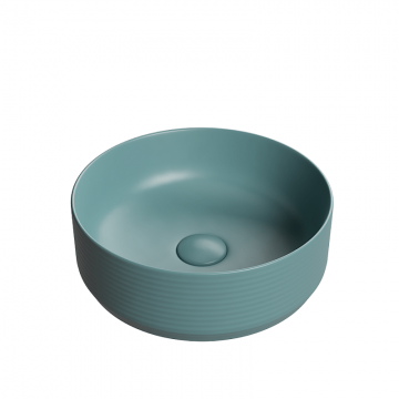 Lavoar Foglia rotund pe blat verde mat, 35x35 cm