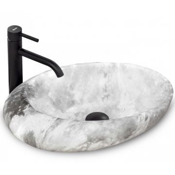 Lavoar stil piatra gri pe blat Rea Roxy Stone Warm Grey 49 cm