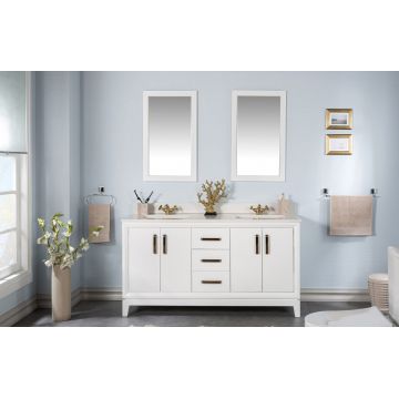 Mobilier de baie Michigan cu lavoar si oglinda dubla, alb