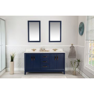 Mobilier de baie Michigan cu lavoar si oglinda dubla, albastru