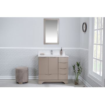 Mobilier de baie Teton cu lavoar si oglinda, cappuccino