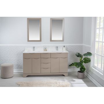 Mobilier de baie Teton cu lavoar si oglinda dubla, cappuccino