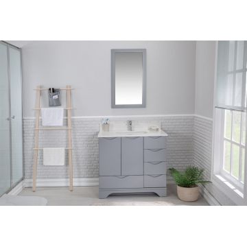 Mobilier de baie Teton cu lavoar si oglinda, gri