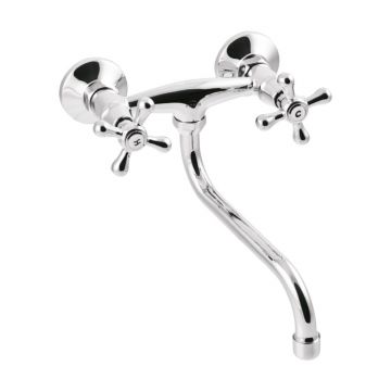 Baterie lavoar dubla comanda Invena Roma pipa 20 cm crom lucios
