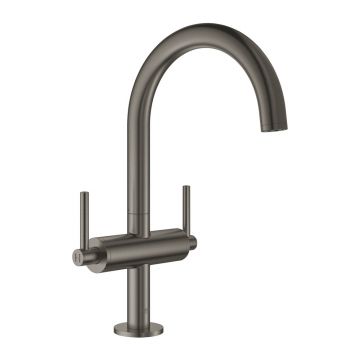 Baterie lavoar Grohe Atrio L dubla comanda antracit periat Hard Graphite