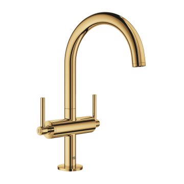 Baterie lavoar Grohe Atrio L dubla comanda auriu lucios Cool Sunrise