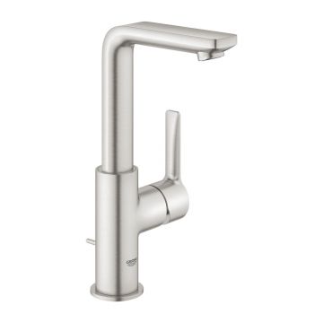 Baterie lavoar Grohe Lineare marimea L crom periat Supersteel cu ventil Pop-Up