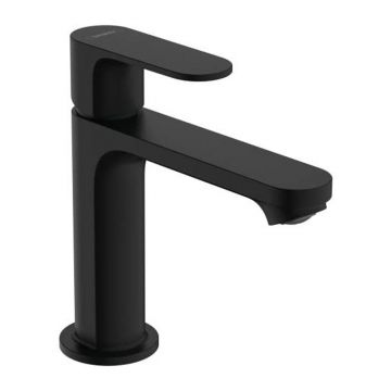 Baterie lavoar Hansgrohe Rebris S negru mat cu ventil Pop-Up