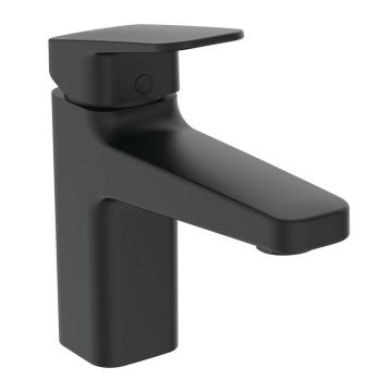 Baterie lavoar Ideal Standard Ceraplan BlueStart negru mat cu ventil Pop-Up metalic