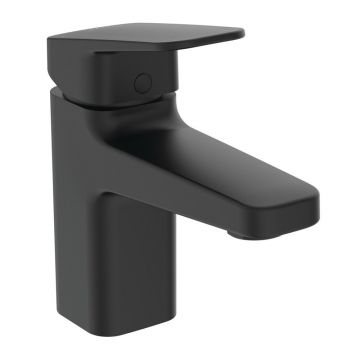 Baterie lavoar Ideal Standard Ceraplan H75 negru mat cu ventil Pop-Up metalic