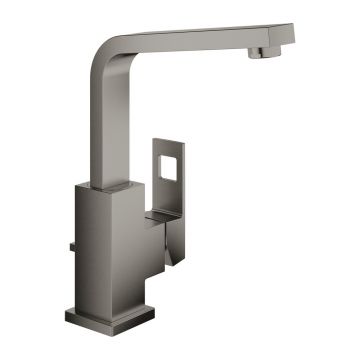 Baterie lavoar inalta Grohe Eurocube L antracit periat Hard Graphite cu ventil Pop-Up si pipa pivotanta