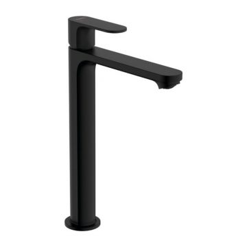 Baterie lavoar inalta Hansgrohe Rebris S 240 negru mat cu ventil Pop-Up