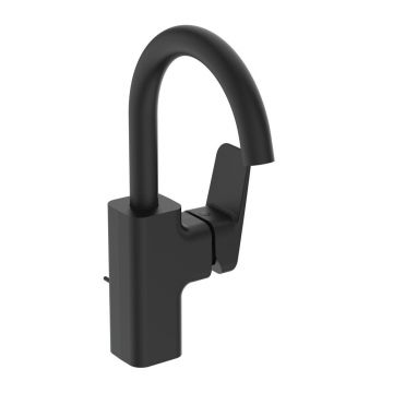 Baterie lavoar inalta Ideal Standard Ceraplan 280 negru mat cu ventil Pop-Up metalic