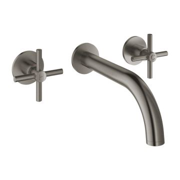 Baterie lavoar incastrata Grohe Atrio 3 elemente antracit periat Hard Graphite