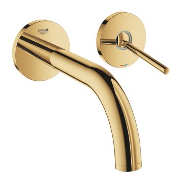 Baterie lavoar incastrata Grohe Atrio auriu lucios Cool Sunrise 19 cm fara corp ingropat