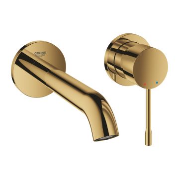 Baterie lavoar incastrata Grohe Essence 18 cm auriu lucios Cool Sunrise fara corp ingropat