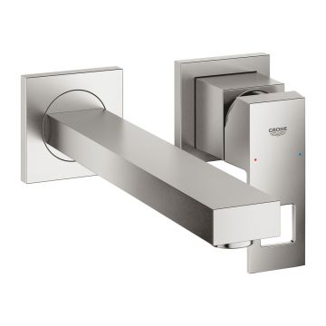 Baterie lavoar incastrata Grohe Eurocube M crom periat Supersteel fara corp ingropat