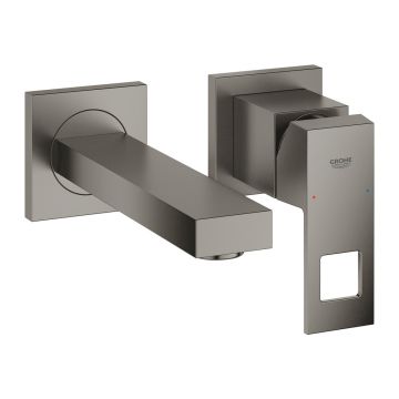 Baterie lavoar incastrata Grohe Eurocube S antracit periat Hard Graphite fara corp ingropat