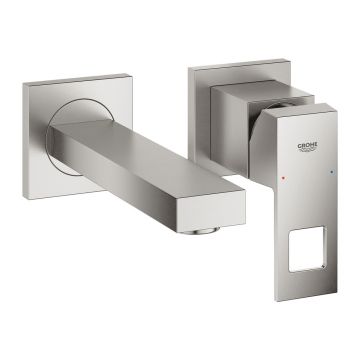 Baterie lavoar incastrata Grohe Eurocube S crom periat Supersteel fara corp ingropat