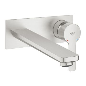 Baterie lavoar incastrata Grohe Lineare marimea L crom periat Supersteel fara corp ingropat