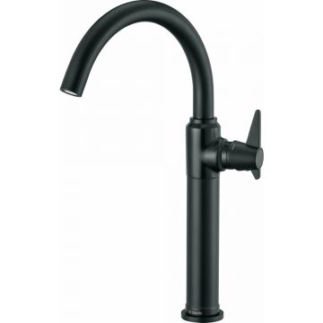 Baterie lavoar monocomanda Deante Temisto negru cu maner lateral
