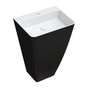 Lavoar freestanding Omnires Parma M+ dreptunghiular negru - alb 55 cm