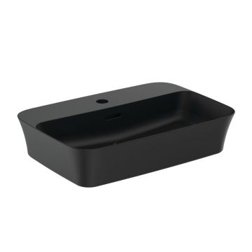 Lavoar pe blat Ideal Standard Atelier Ipalyss 55 cm negru mat cu orificiu baterie