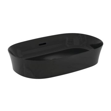Lavoar pe blat Ideal Standard Atelier Ipalyss 60 cm negru lucios cu preaplin