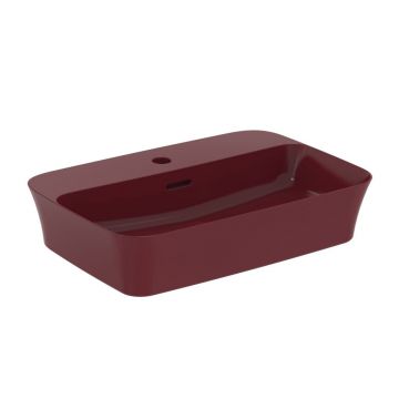 Lavoar pe blat Ideal Standard Atelier Ipalyss Pomegranate 55 cm rosu bordo cu orificiu baterie