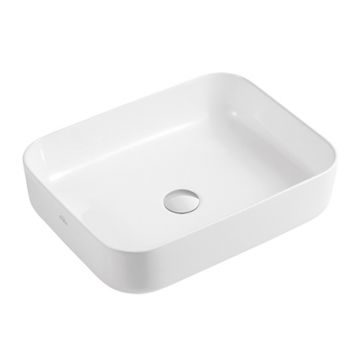 Lavoar pe blat Invena Florina dreptunghiular 51 cm alb