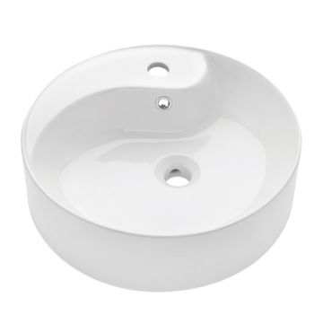 Lavoar pe blat Invena Marbella rotund 46 cm alb