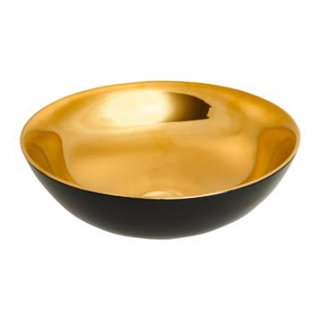 Lavoar pe blat Invena Tinos rotund 40 cm negru - auriu lucios