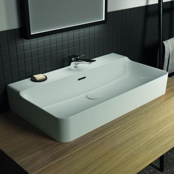 Lavoar suspendat Ideal Standard Atelier Conca 80 cm alb lucios cu orificiu baterie si preaplin