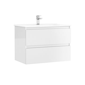 Set dulap baza suspendat Gala Daily alb 2 sertare cu lavoar 80 cm