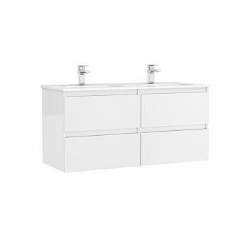 Set dulap baza suspendat Gala Daily alb 4 sertare cu lavoar 120 cm