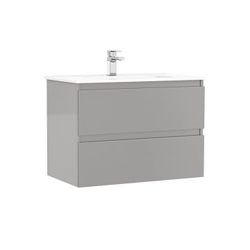 Set dulap baza suspendat Gala Daily gri 2 sertare cu lavoar 80 cm