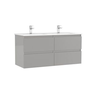 Set dulap baza suspendat Gala Daily gri 4 sertare cu lavoar 120 cm