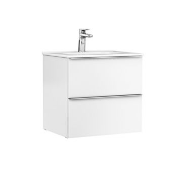 Set dulap baza suspendat Gala Shona alb 2 sertare cu lavoar Klea 60 cm