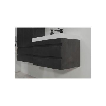 Set dulap baza suspendat KolpaSan Naomi gri antracit cu lavoar 60 cm