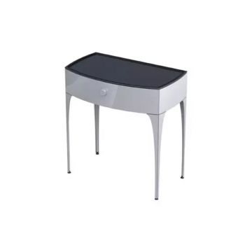 Set dulap baza suspendat Oristo Louis alb 1 sertar cu blat negru 82 cm