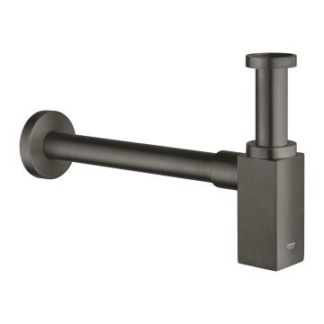 Sifon estetic pentru lavoar Grohe rectangular antracit periat Hard Graphite
