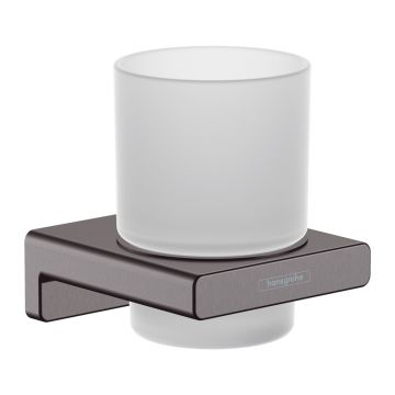 Suport periute de dinti Hansgrohe AddStoris negru - crom periat