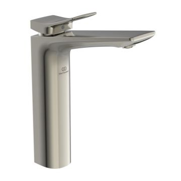 Baterie lavoar inalta Ideal Standard Atelier Conca argintiu Silver Storm cu ventil Pop-Up
