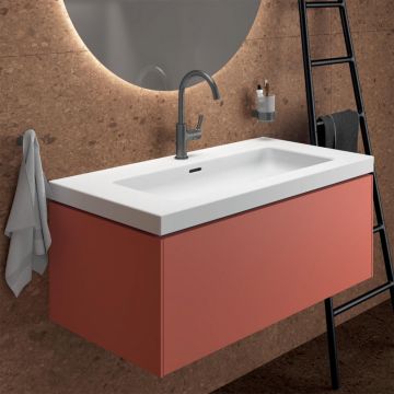 Dulap baza suspendat Ideal Standard Atelier Conca 1 sertar rosu - oranj 100 cm