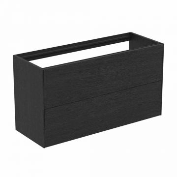 Dulap baza suspendat Ideal Standard Atelier Conca 2 sertare 100 cm finisaj stejar inchis
