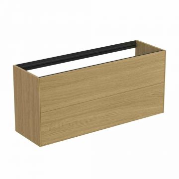 Dulap baza suspendat Ideal Standard Atelier Conca 2 sertare 120 cm finisaj stejar deschis