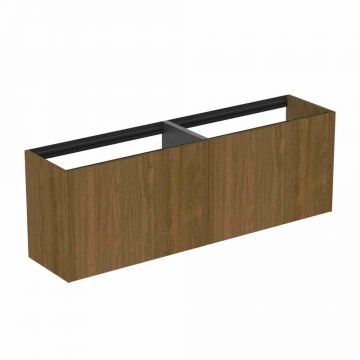 Dulap baza suspendat Ideal Standard Atelier Conca 2 sertare 160 cm finisaj nuc inchis
