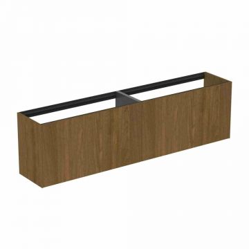 Dulap baza suspendat Ideal Standard Atelier Conca 2 sertare 200 cm finisaj nuc inchis